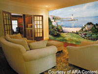 Lighthouse Mural Evokes Peacefulness of the Seashore